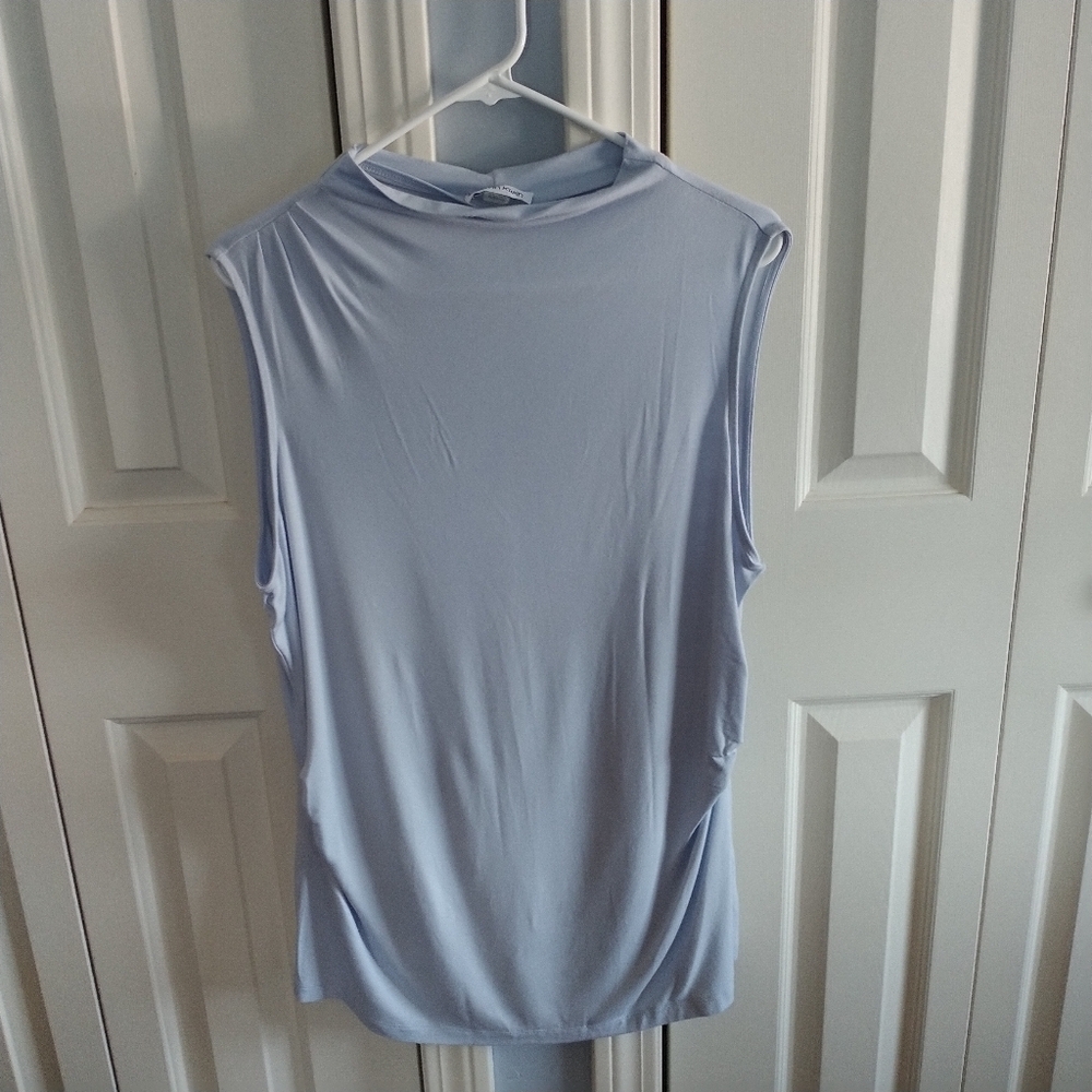 Calvin Klein Mock Neck Sleeveless Pale blue Top XL